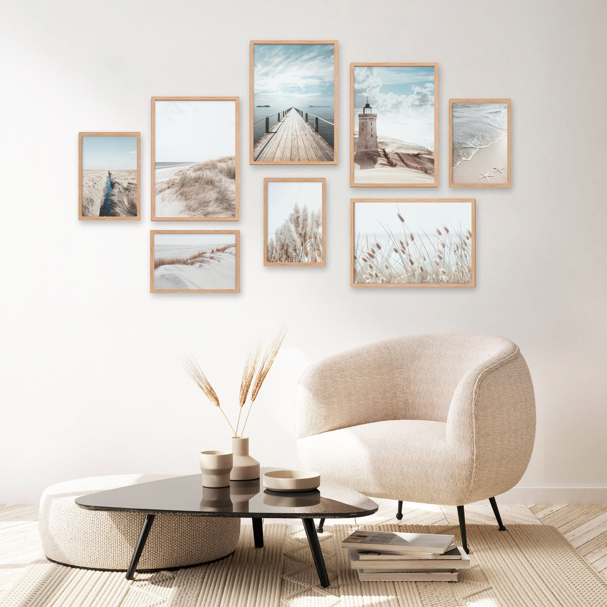 Heimlich Poster Set als Wohnzimmer Deko, Bilder DIN A3 & DIN A4, Summer Vibes, Landschaften