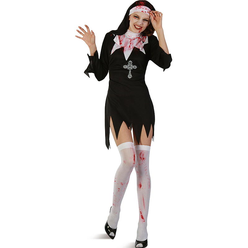 Time 2 Change Halloweendrakt blodig nonne S/M
