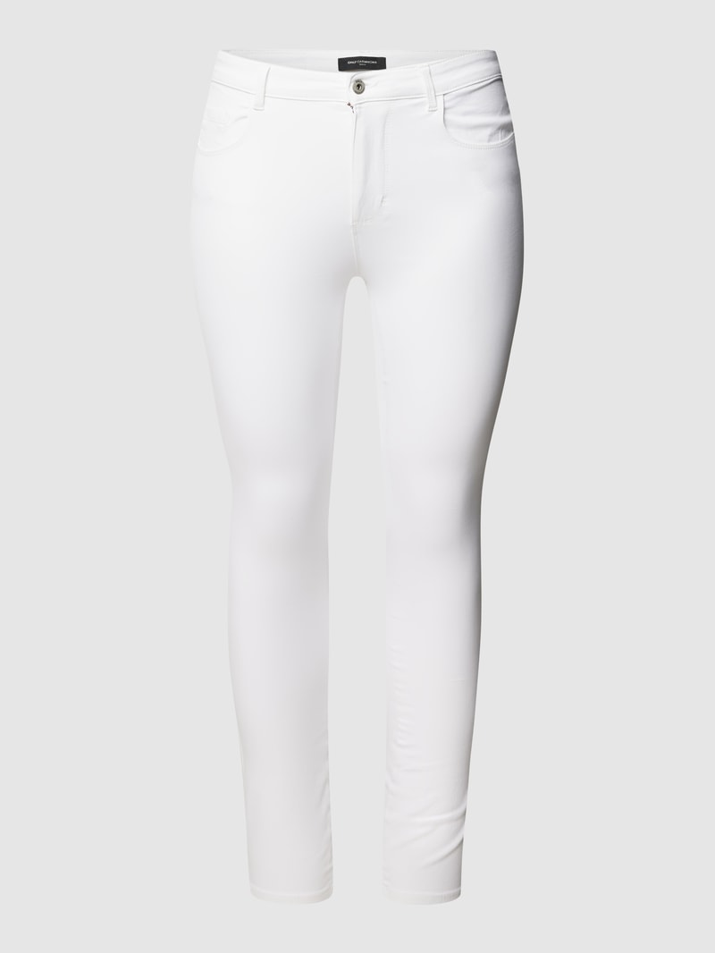 PLUS SIZE Jeans mit Label-Details Modell 'AUGUSTA' in weiß