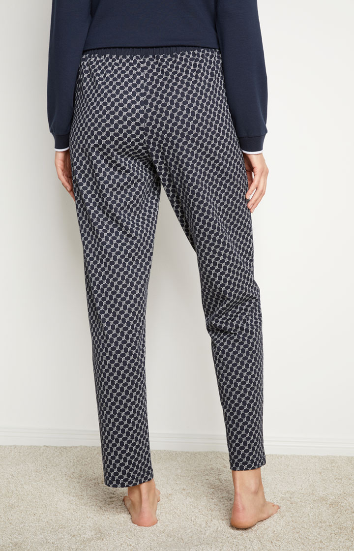 Loungewear Hose in Midnight-Blau gemustert
