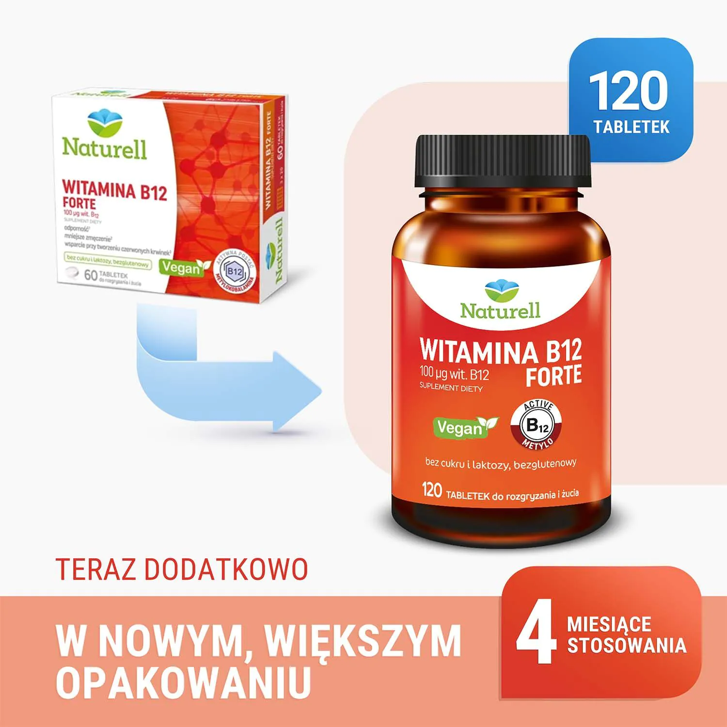Naturell Vitamin B12 Forte Μασώμενα Δισκία 120 ταμπλέτες