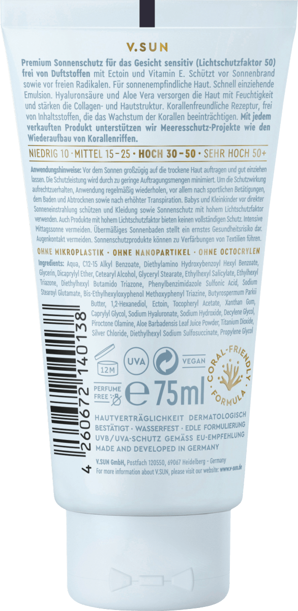 Sonnencreme Gesicht, 'catch the sun' sensitiv, LSF 50, 75 ml