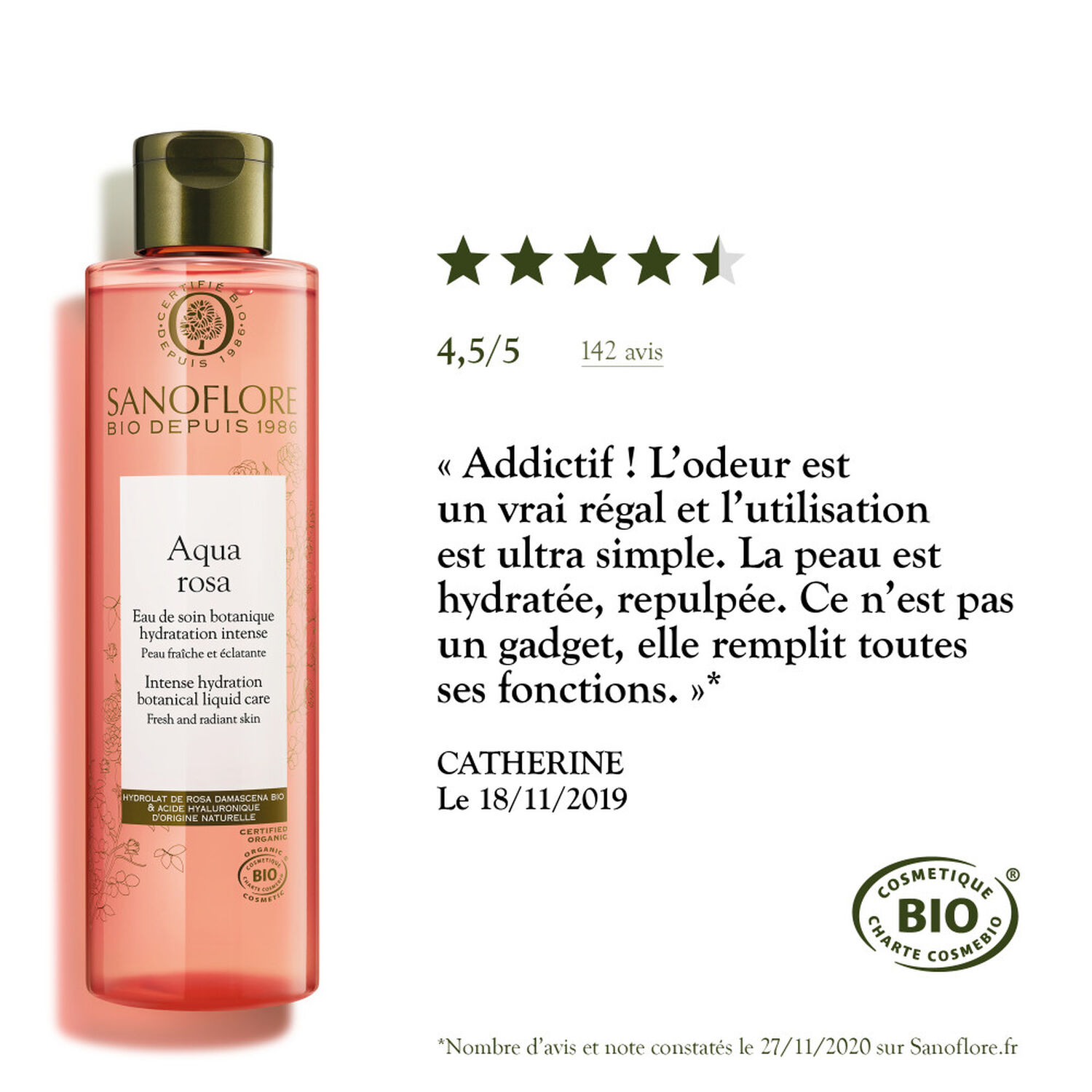 Sanoflore Aqua Rosa Eau de Soin Botanique Hydratation Intense