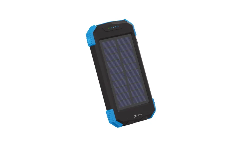 Zusatzakku XLayer Powerbank PLUS Solar Wireless 5W Black/Blue 10.000 mAh