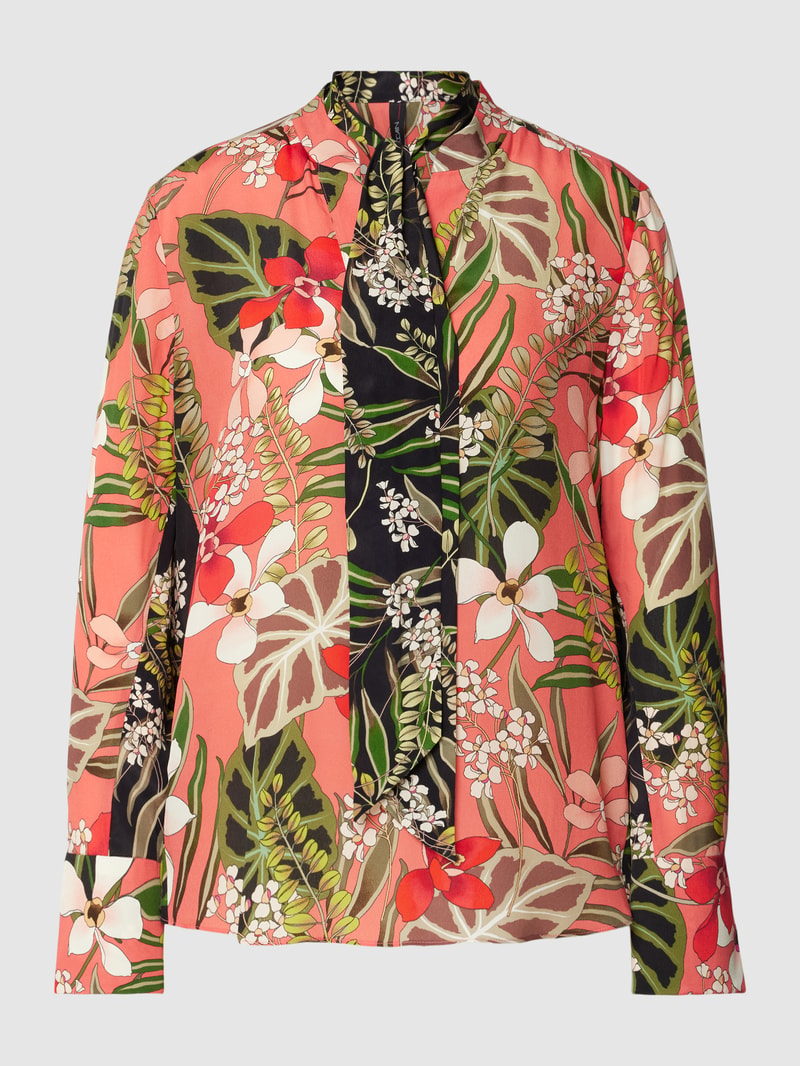 Blusenshirt mit floralem Muster in koralle