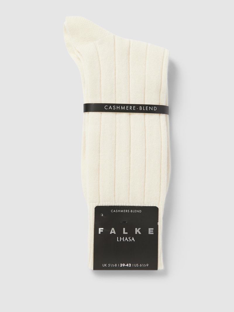 Socken mit elastischem Rippenbündchen in offwhite