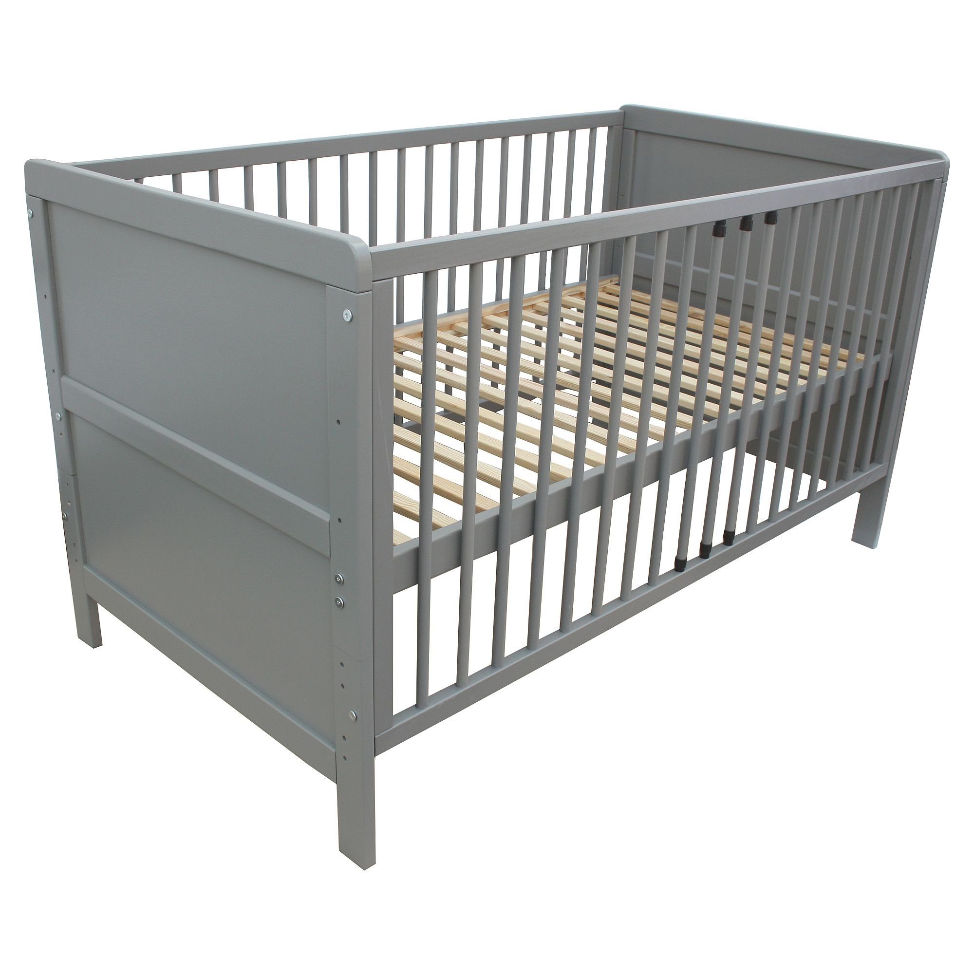 Micoland Kinderbett Kinderbett Juniorbett Beistellbett 140x70 cm 3in1 grau