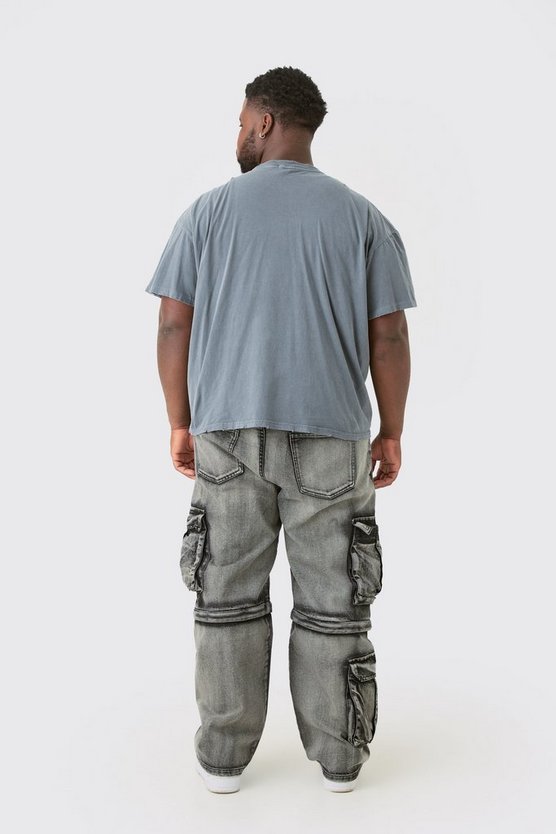 Plus zerrissenes Oversize T-Shirt mit Alien-Print