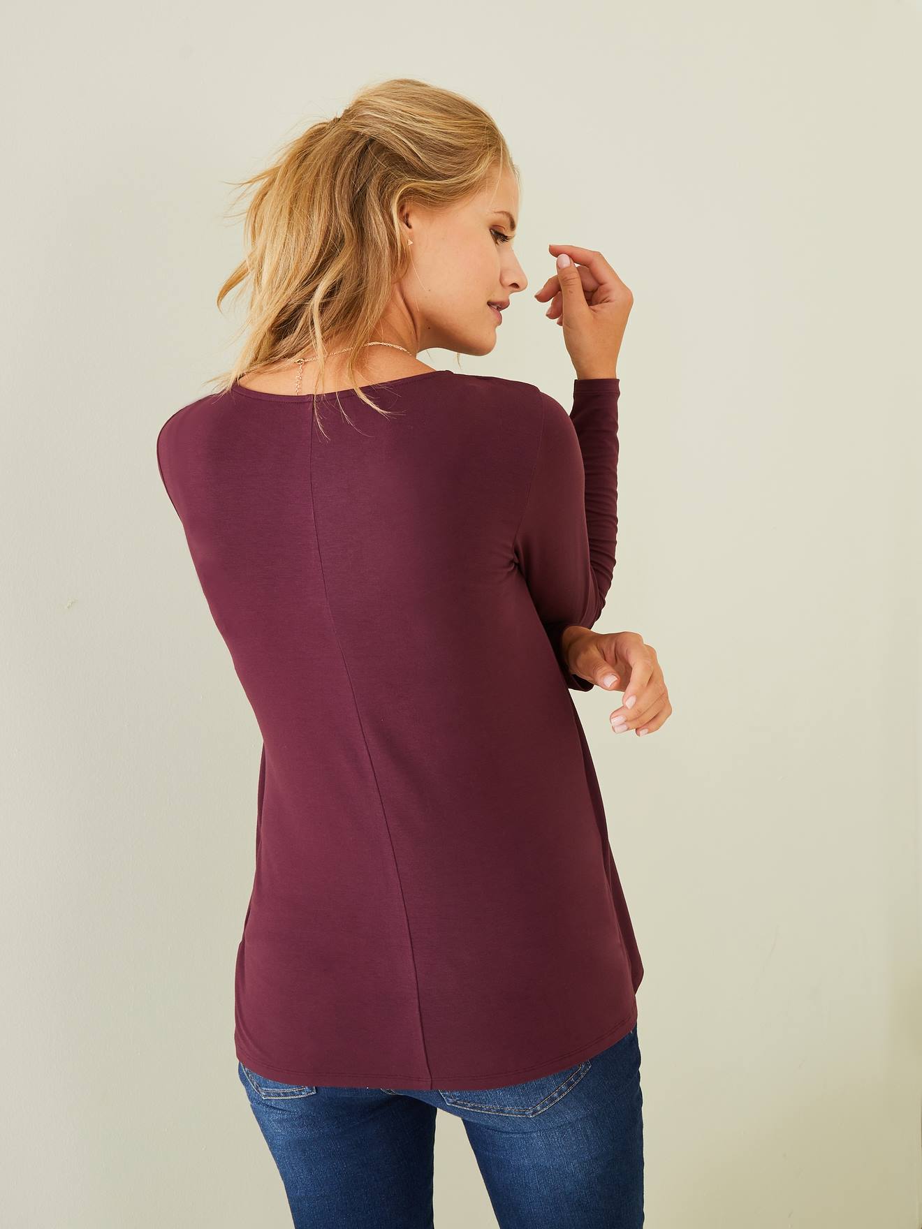Vertbaudet Wickelshirt für Schwangerschaft & Stillzeit - dunkelbraun