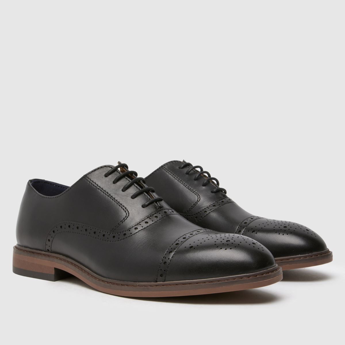 Schuh Raven bőr brogue cipő fekete színben