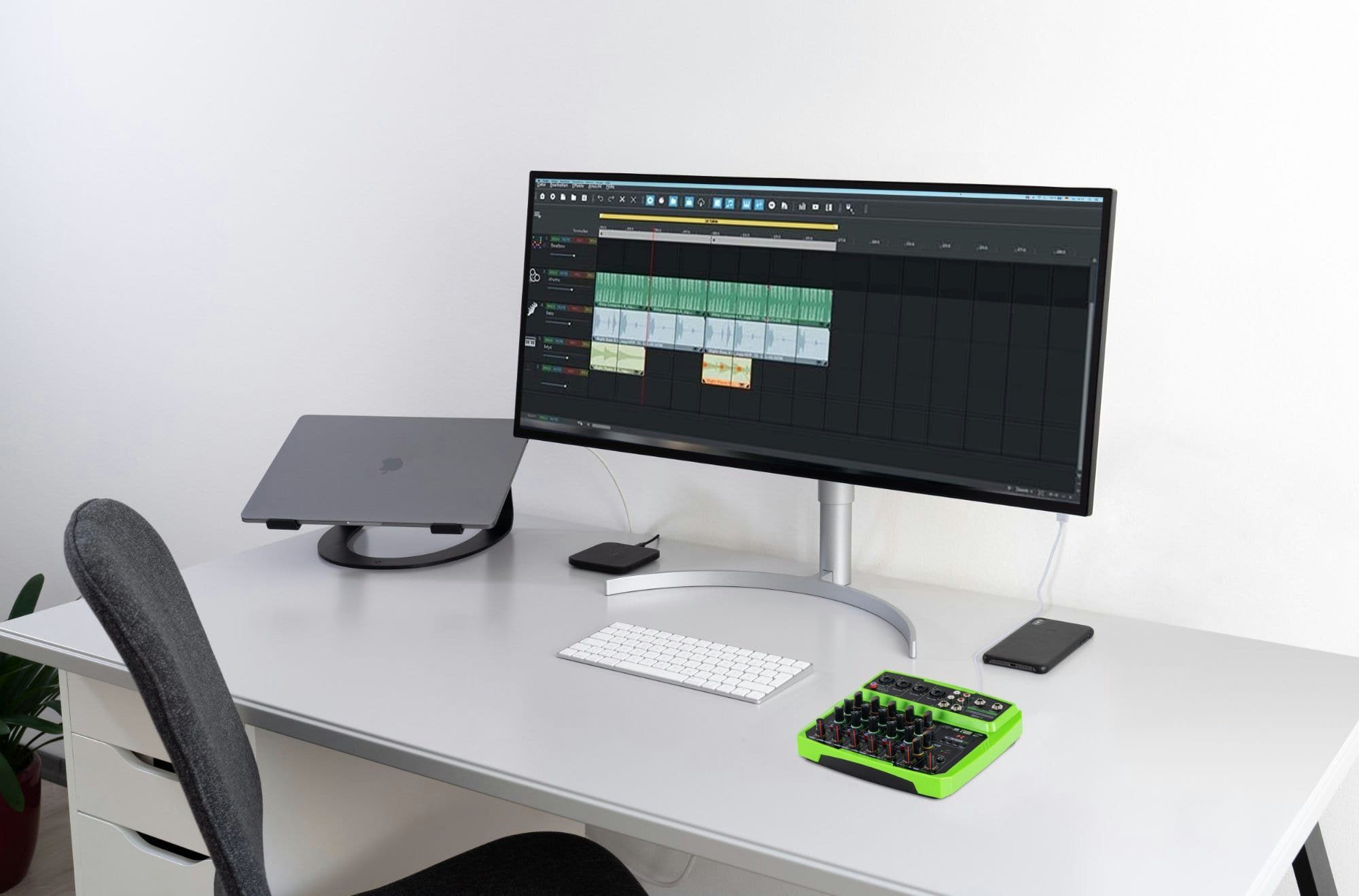 Pronomic Mischpult Mini6 USB-betriebener 6-Kanal Mixer, (2-tlg), mit Medienplayer/-recorder mit Bluetooth und USB - Audio-Interface
