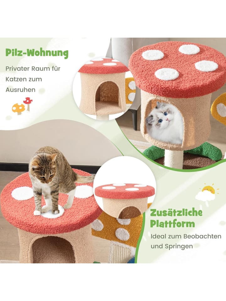 COSTWAY Kratzbaum Pilzoptik 60x49x59cm in Bunt günstig kaufen onesize