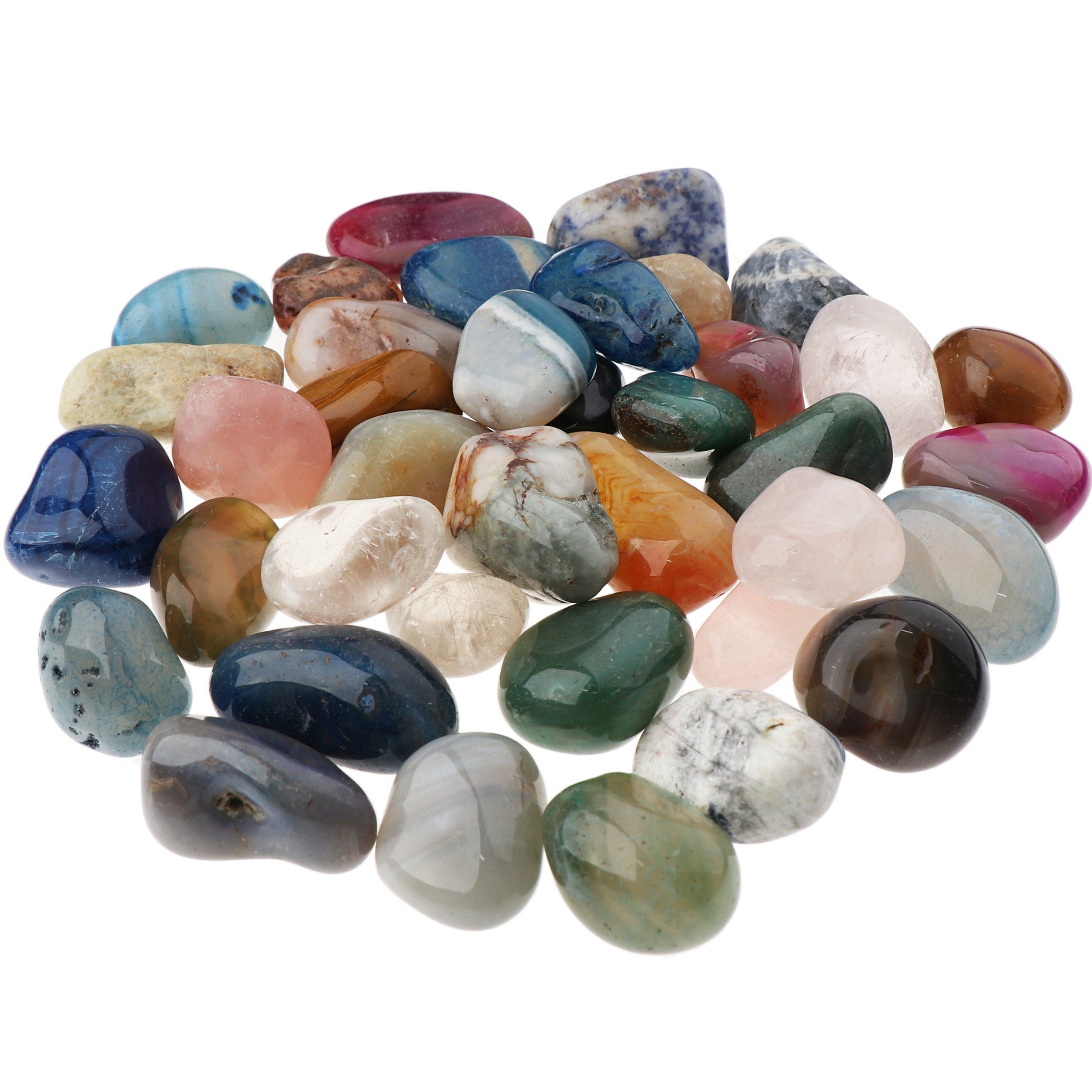 NKlaus Mineralstein 900g Trommelsteine Multi Mix 30 - 35 mm Heilsteine Edelsteine Schmuck