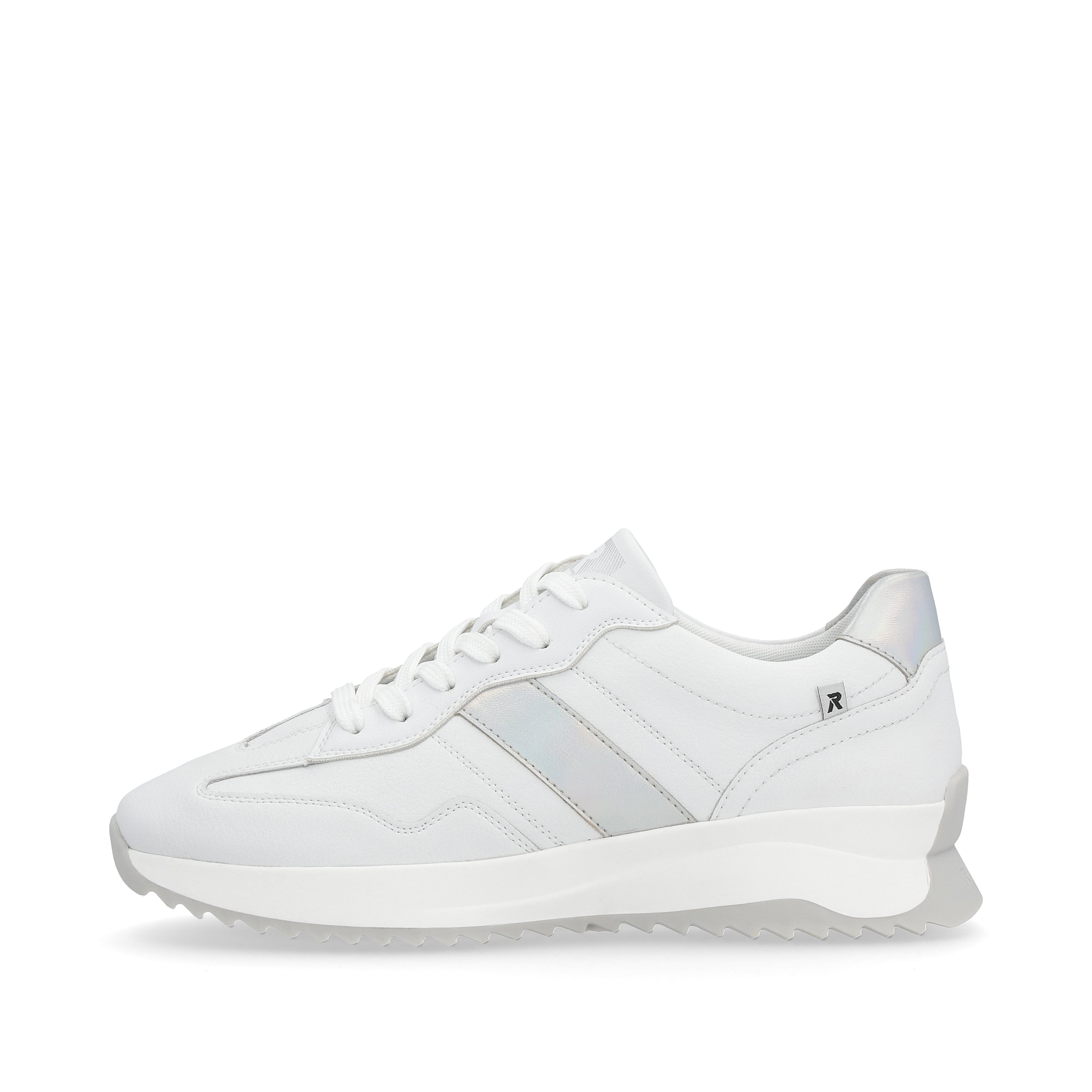 Rieker Damen Sneaker Low pearl-white silver-metallic