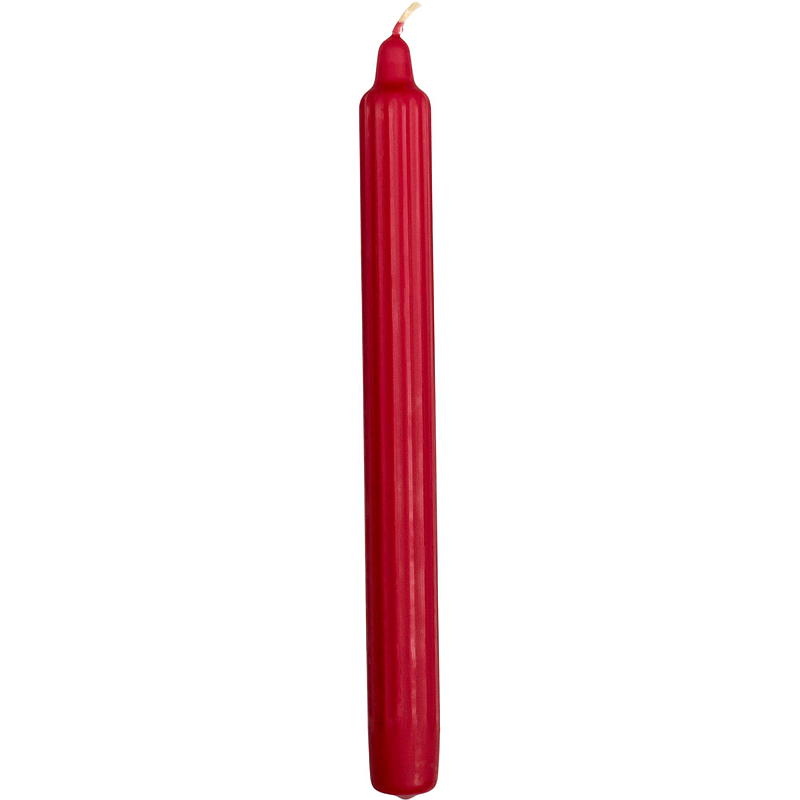 Vie Selected Kronelys 4-pk 24 cm rillet parafin rød