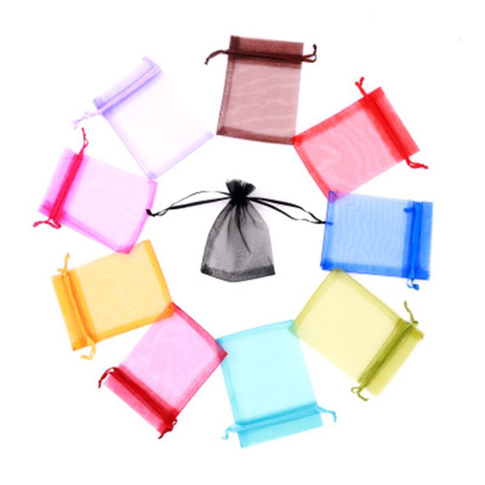 Lubgitsr Aufbewahrungstasche 100 Stück Organzasäckchen 10 X 15cm Organza Säckchen, Schmuckbeutel (100-tlg)