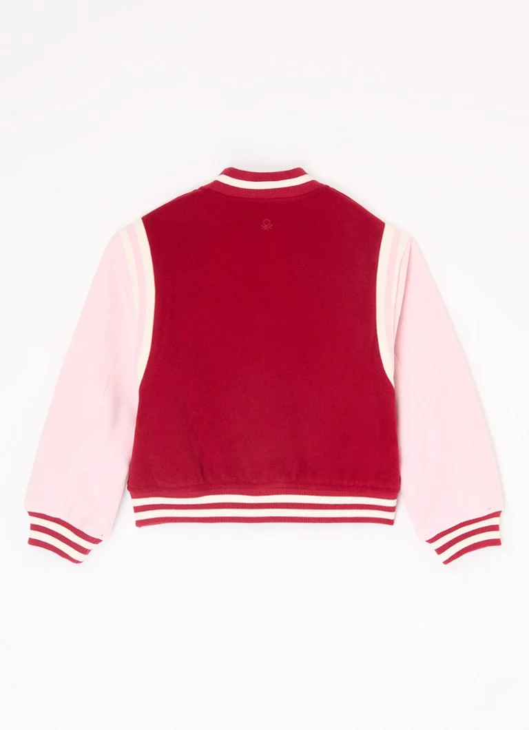 Veste de baseball Benetton en laine mélangée avec poches latérales