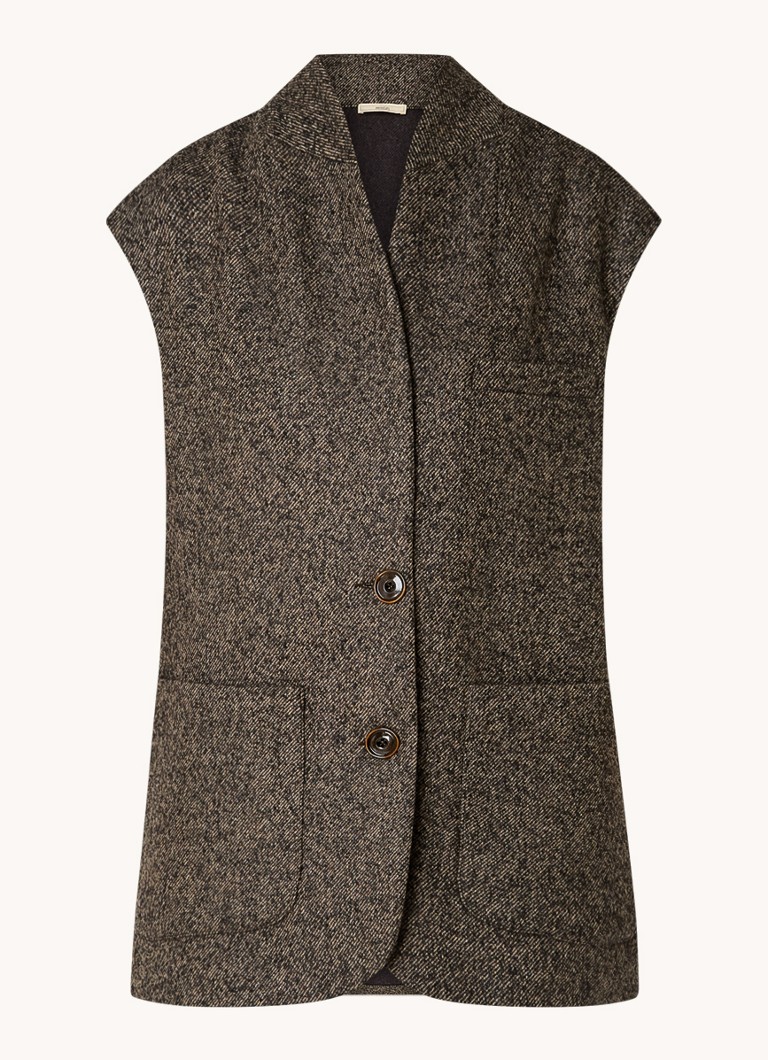 Cardigan Sessùn in misto lana con tasche applicate.