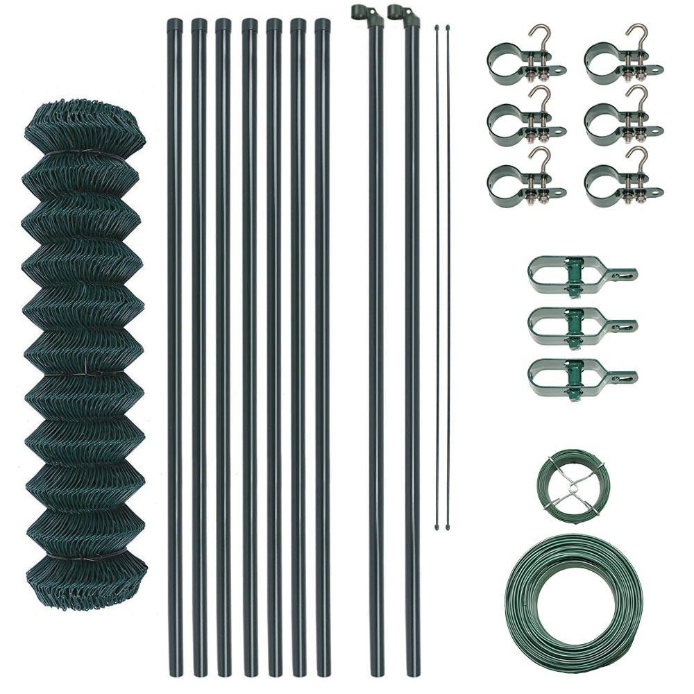 Powertec Garden Maschendrahtzaun Komplett-Set Lx25m x 150cm grün