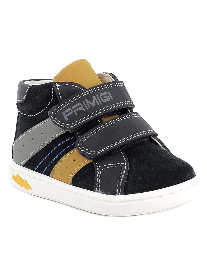 Primigi Leder-Sneakers in Schwarz/ Grau/ Gelb günstig kaufen