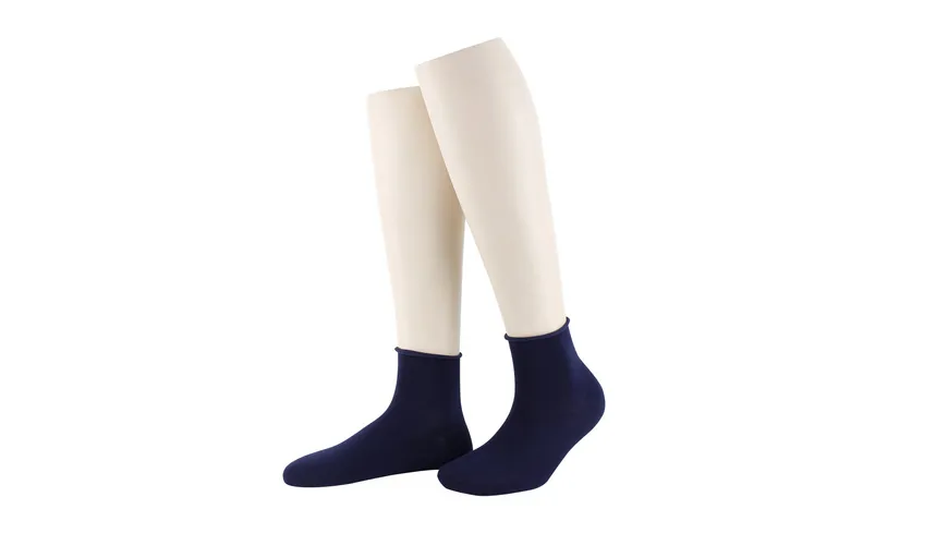 MOVE UP Damen Socken mit Rollrand uni navy