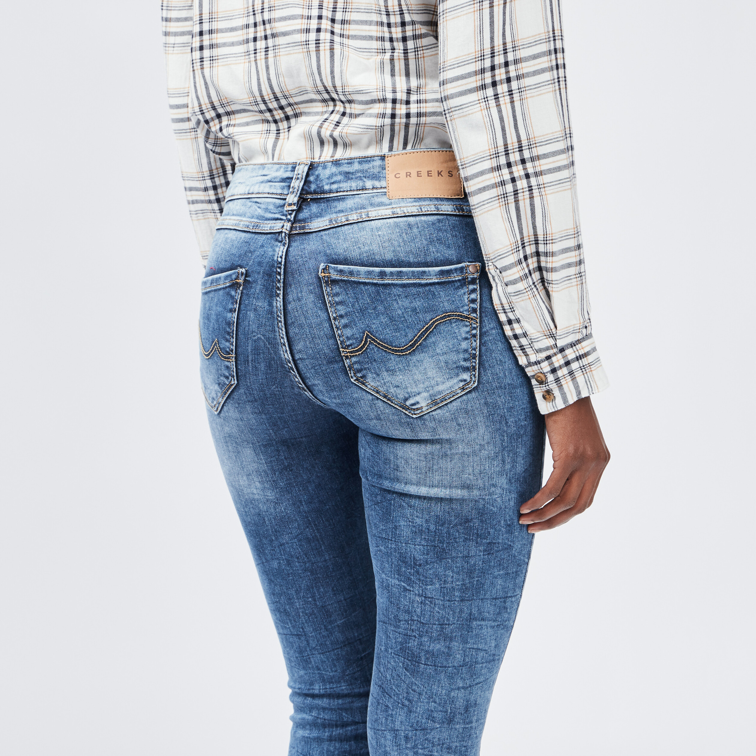 Jeans skinny délavé Creeks denim double stone femme | La Halle