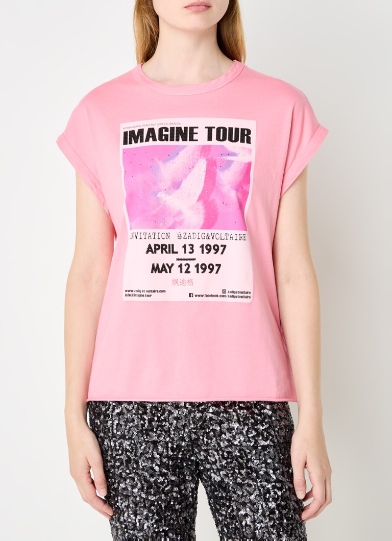 Zadig&Voltaire Cecilia T-shirt with print and rhinestones