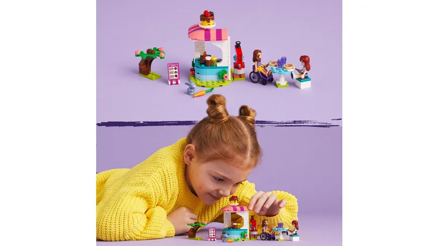 LEGO Friends 41753 Pfannkuchen-Shop, Spielzeug-Set mit Hasenfigur