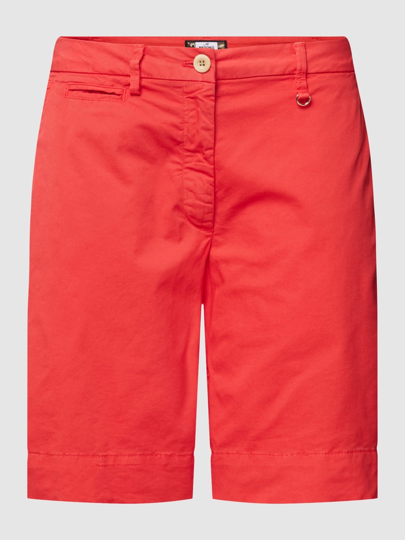 Straight Fit Bermuda mit Anhänger in metallic Modell 'JACQUELINE' in rot