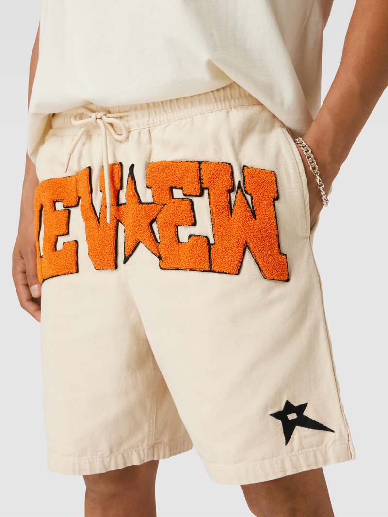 Shorts mit elastischem Bund in ecru
