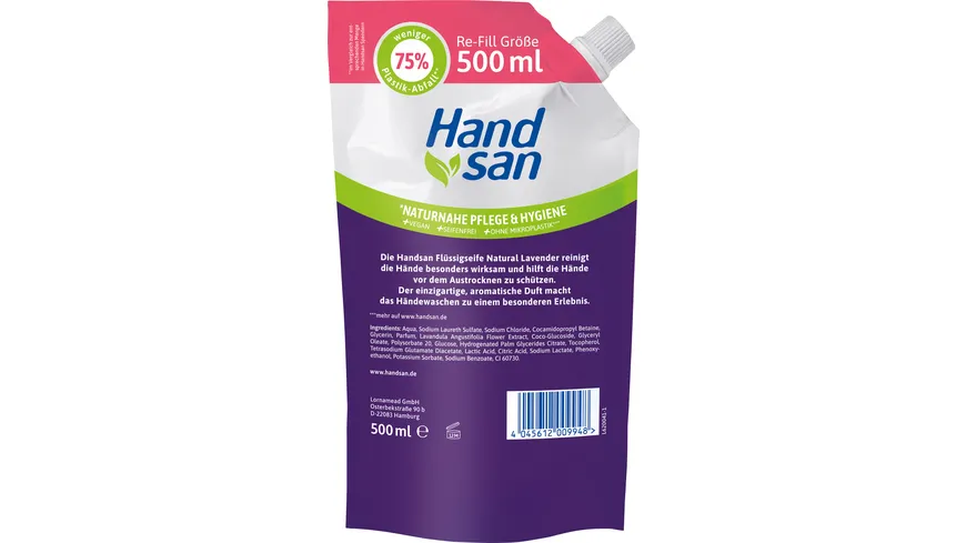 HANDSAN NATURAL LAVENDER FLÜSSIGSEIFE NFB 500ML 500 ml