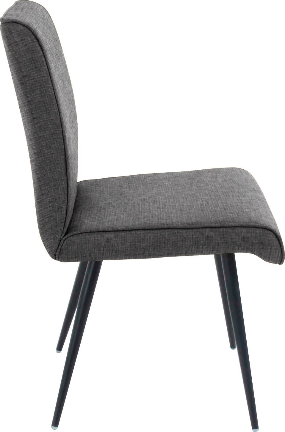 K+W Komfort & Wohnen 4-Fußstuhl Giacomo I (1 St), 4- Fußstuhl mit umlaufenden 4mm Keder am Rücken und Sitz, Metallfüße