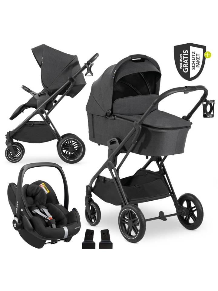 Hauck 3in1 Kinderwagen-Set Vision X Trio Set Silver in schwarz günstig kaufen onesize