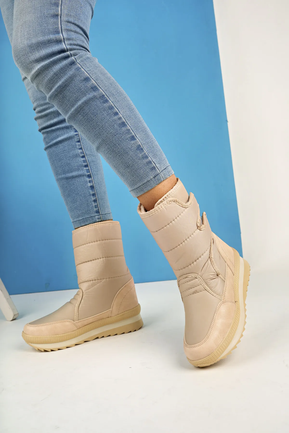 MUGGO  Felya garantierte Regen- und Schneestiefel für Damen mit Pelz und Klettverschluss