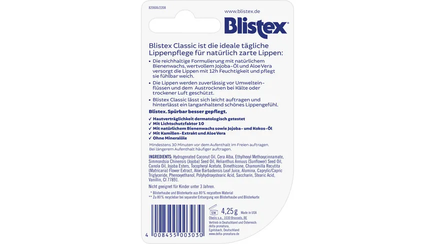 Blistex Classic Pflegestick 4.2 g