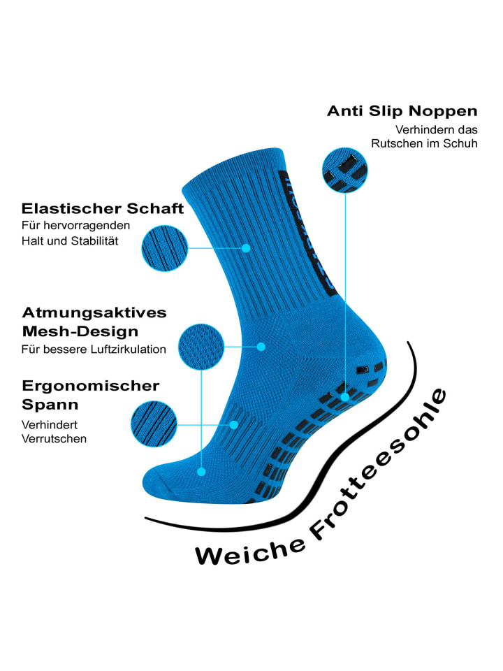 Stark Soul® Rutschfeste Sportsocken für Fußball & Sport Fußballsocken 