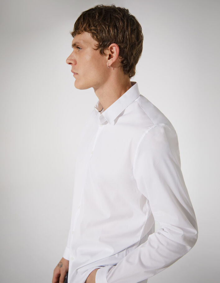 Chemise SLIM blanche avec ligne noire BasIKKS Homme