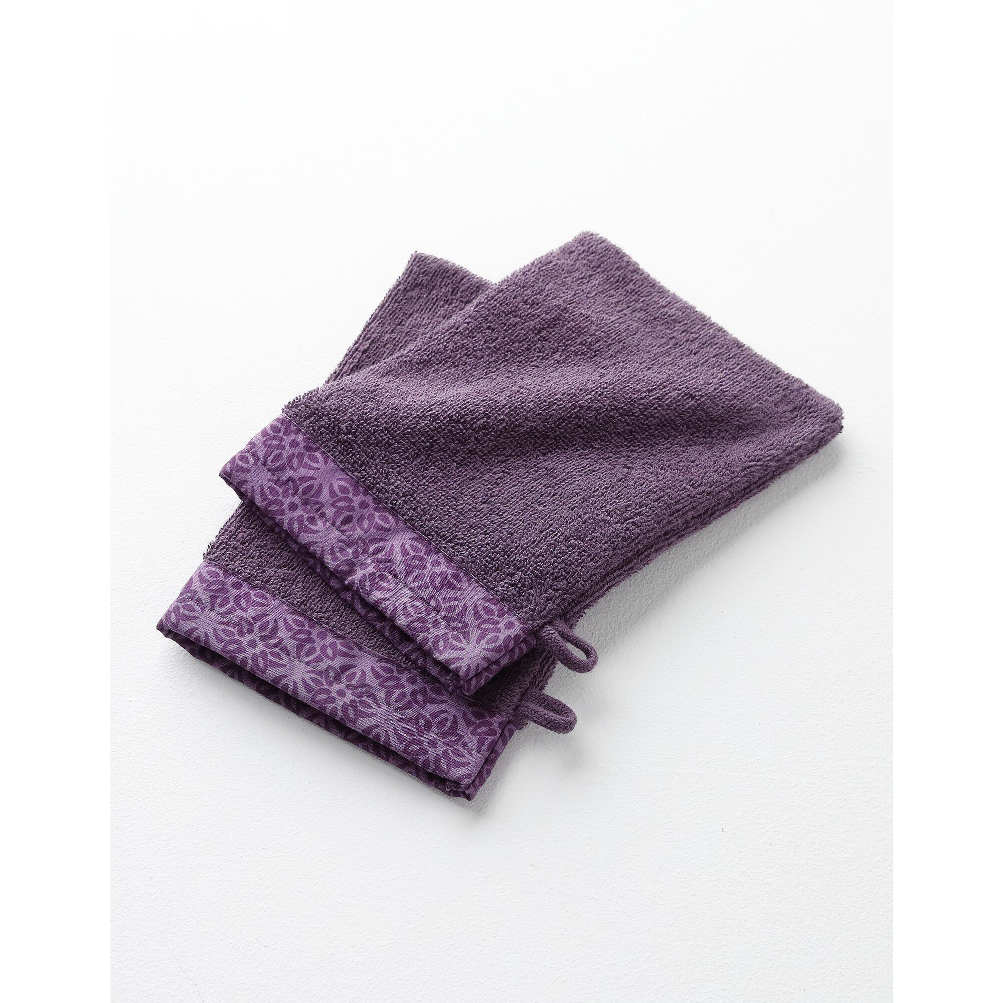 Éponge bouclette 420 g/m² liteau imprimé rosace