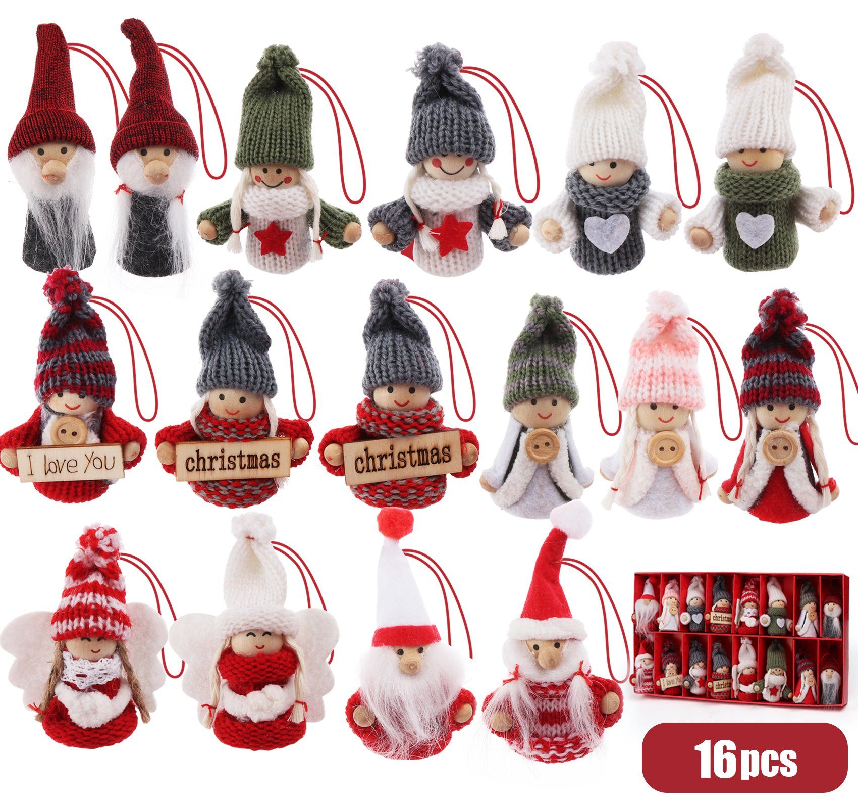 Homewit Christbaumschmuck 16tlg Anhänger für Weihnachtsbaum Baumbehang Weihnachtsschmuck (1-tlg), Für Weihnachtsbaum