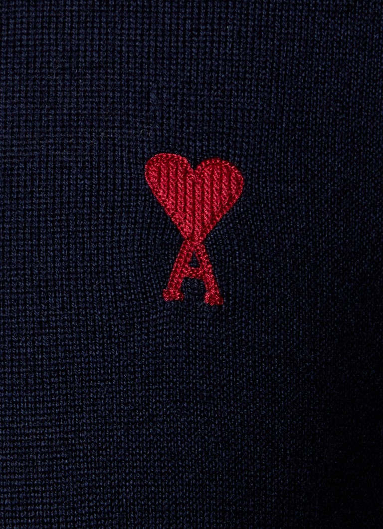 Koszulka AMI Paris z cienkiej wełny merynosowej z haftowanym logo.