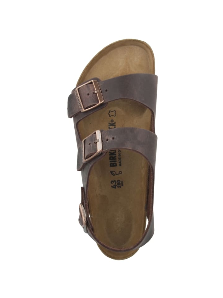 Birkenstock Sandale Milano Geöltes Nubukleder Normal in braun günstig kaufen