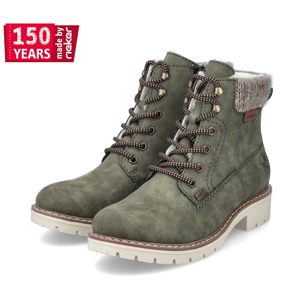 Rieker Damen Schnürstiefel kaktusgrün