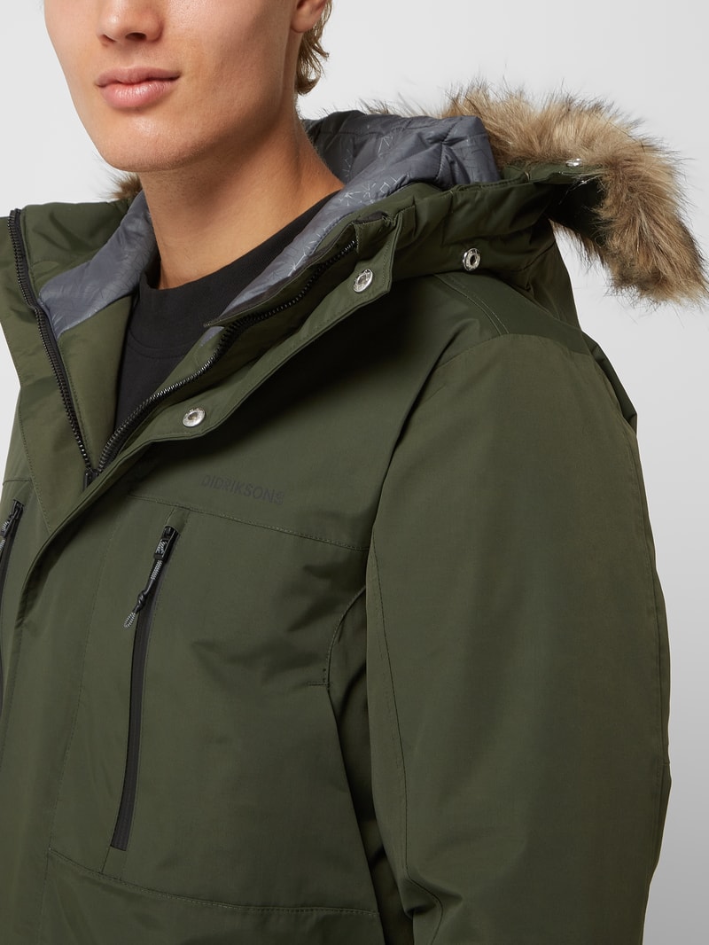 Parka mit Kapuze Modell 'Frederik' - wasserdicht in olivgrün
