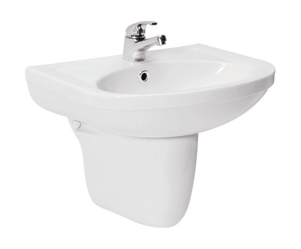 aquaSu Waschbecken Lobo (Hänge-Waschtisch, 1-St., Waschbecken), 60 cm, Keramik, Weiß, 567756