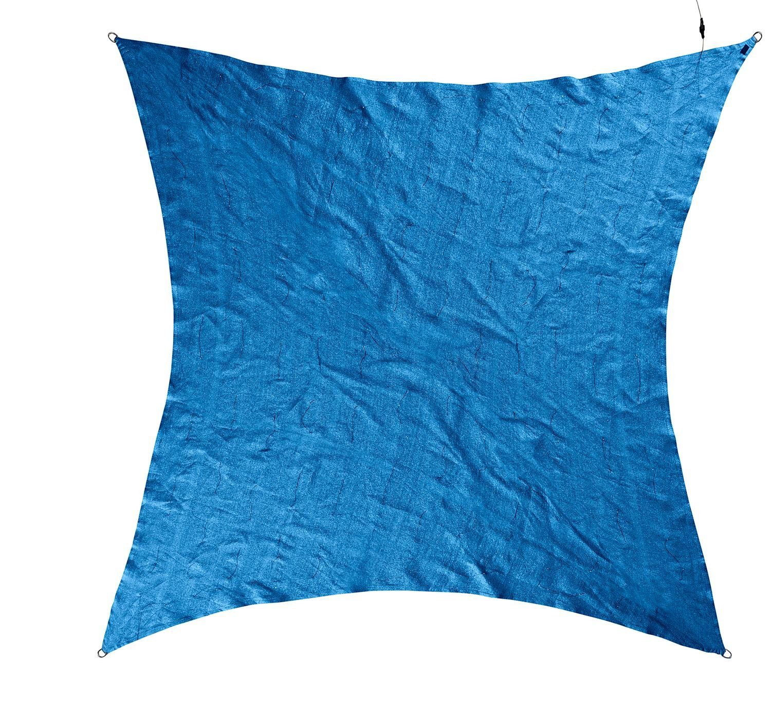 BURI Sonnensegel Solar-Sonnensegel mit LED in blau 5x5m Licht UV Wind Schutz Schatten