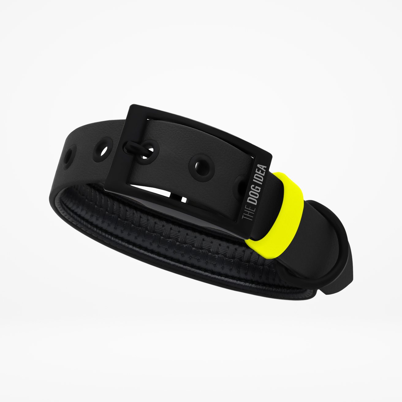 THE DOG IDEA Hundehalsbänder THE DOG IDEA Biothane Halsband Schwarz neon gelb XXL