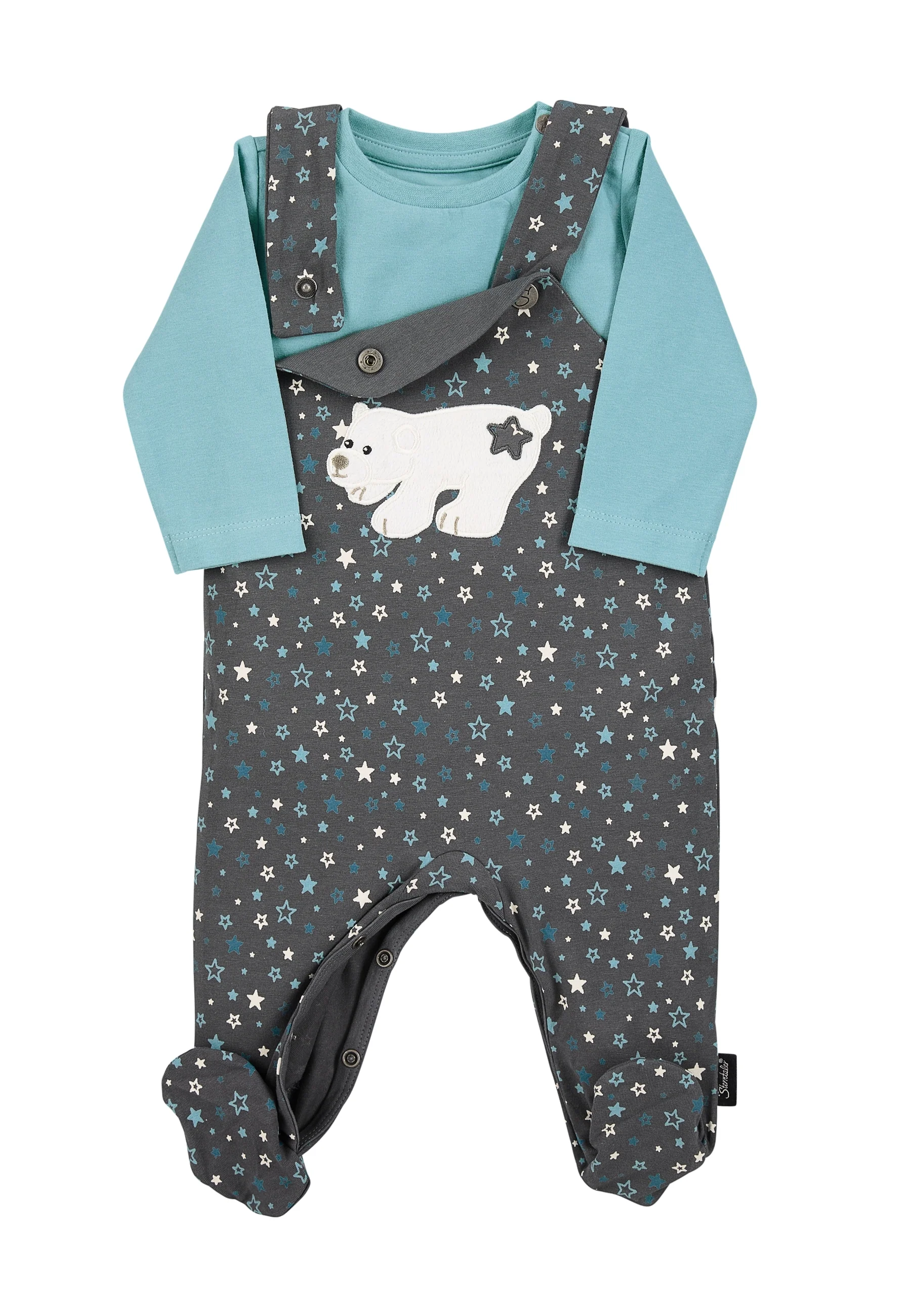 Baby Strampler aus Jersey,  Motiv Eisbär Elia