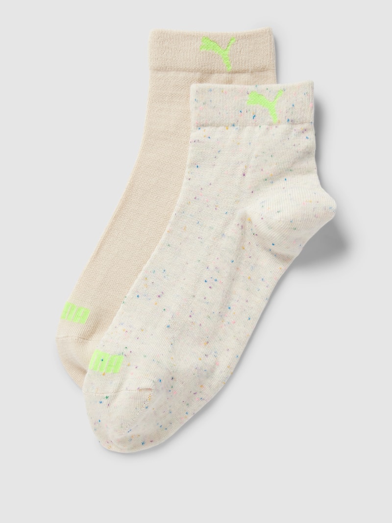 Socken mit Label-Details im 2er-Pack in beige meliert