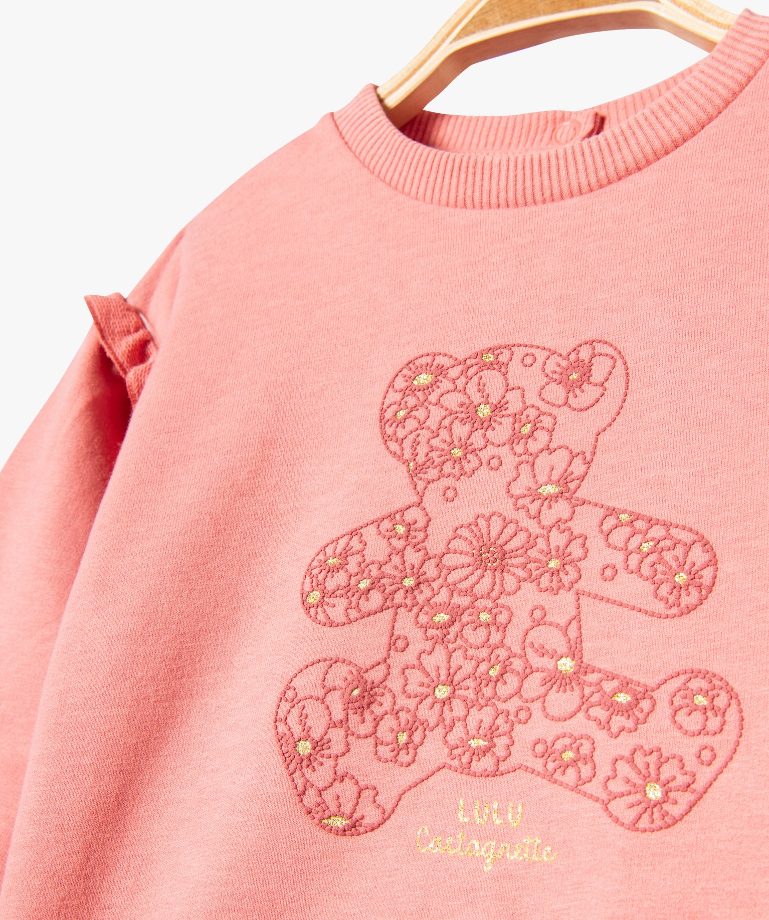 Ensemble 2 pièces sweat brodé et legging fleuri bébé fil... rose | GEMO