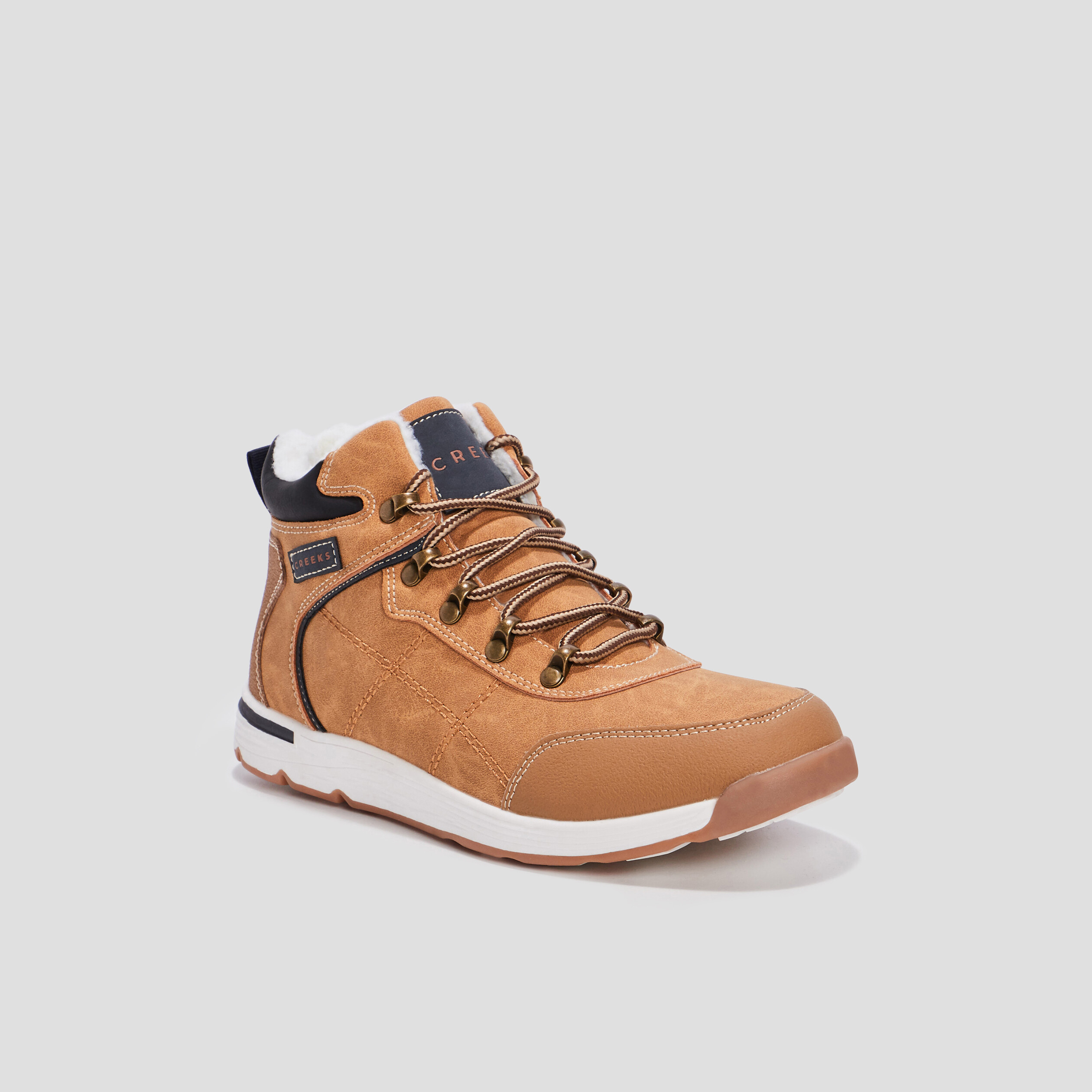 Baskets montantes zippées Creeks beige garçon | La Halle
